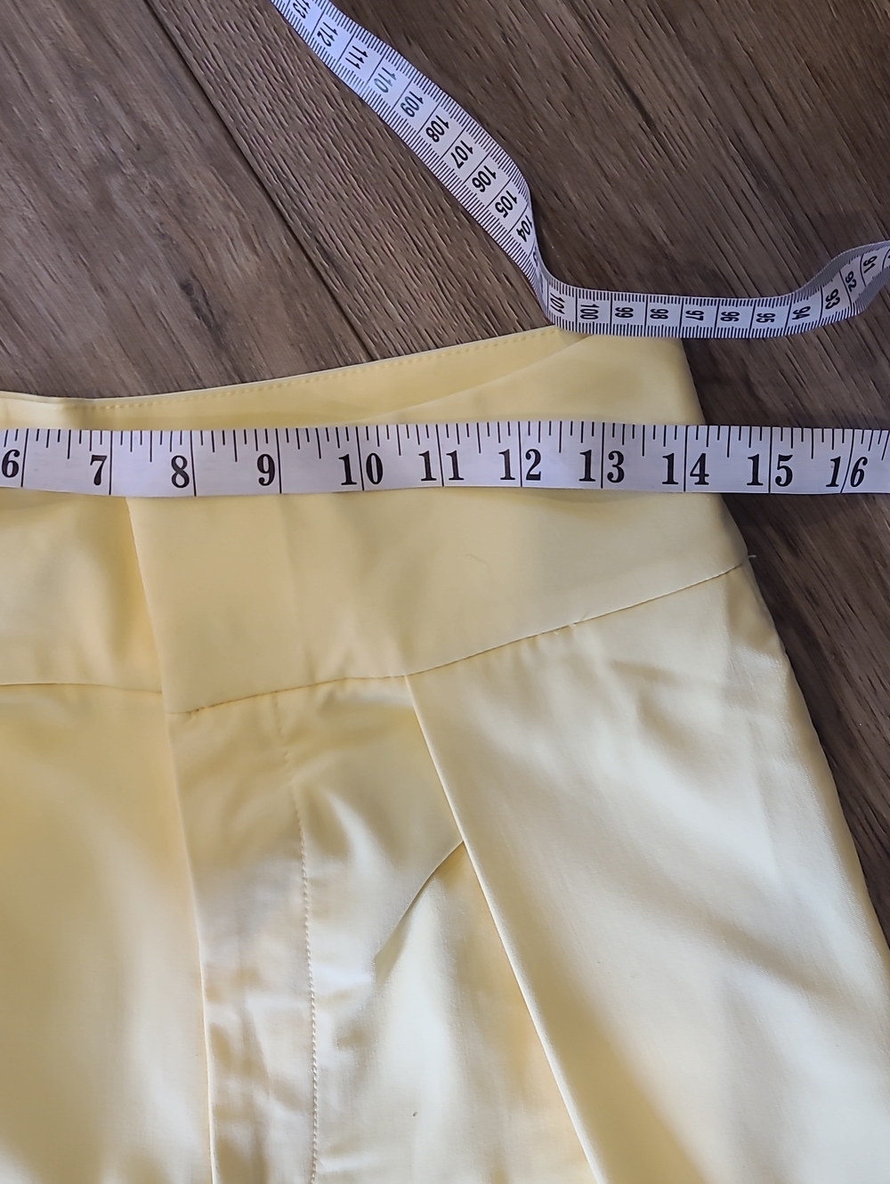 NWT Zara Pastel Butter Yellow Pleated Wide Leg Cropped Pants Size Small - Picture 7 of 8